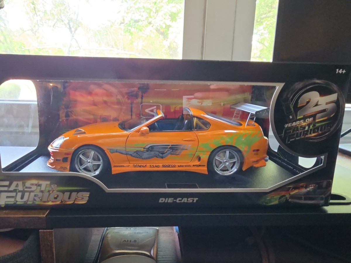 Jada Toys Fast & Furious Toyota Supra 1 18 Diecast Vehicle Orange