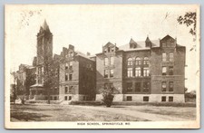 Springfield Missouri High School Postcard MO Posted 1908 Willard to Sandoval IL