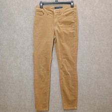 Tommy Hilfiger Tribeca Skinny Pants Womens 28x27 Tan Corduroy Pockets Stretch