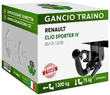 Per Renault CLIO SPORTER IV SW 13-20 Gancio Orizzontale Estraibile