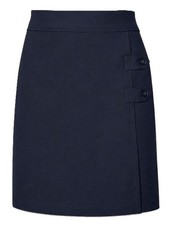 School Uniform Girls Skort - Navy with 2 Button Tabs - Size 6