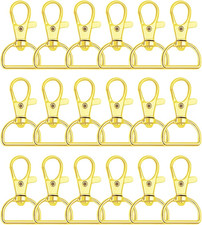 50Pcs Swivel Clasp Hooks D Ring Key Chain Clips, Metal Lobster Claw Clasps Trigg