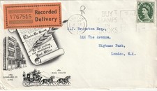 GREAT BRITAIN: recorded delivery cover London 1961.
