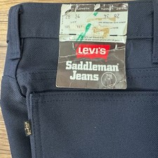 NWT Vintage Levi  s 517 Sta-Prest Saddleman Jeans 28x34 DEADSTOCK Navy Black Tab