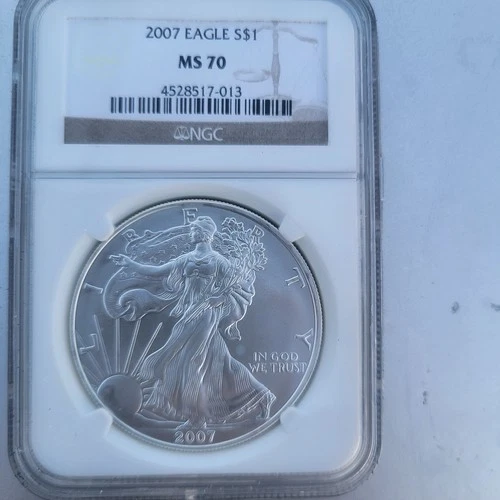 2007 American Silver Eagle Coin - NGC MS70