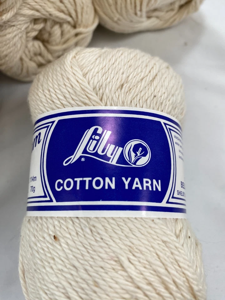 Lily Sugar 'n Cream Cotton Yarn: 7 Off-White or Ivory/#4 100% Cotton Yarn, NEW - Image 3 of 4