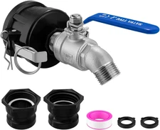 IBC Tote Hose Adapter, 2" Cam Lock for 275-330 Gallon IBC Tote Tank with 2packs