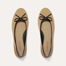 $140 ROTHY’S The Ballet Flat in Beige & Black 10.5 NEW