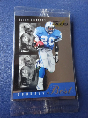 1998 Pinnacle Plus Sunday Best 2 Card Football Sealed Pack, Barry Sanders, Banks