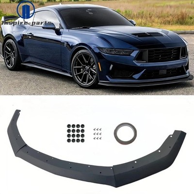 For 2024-2025 Ford Mustang GT Ecoboost Front Bumper Lip Diffuser Matte Black