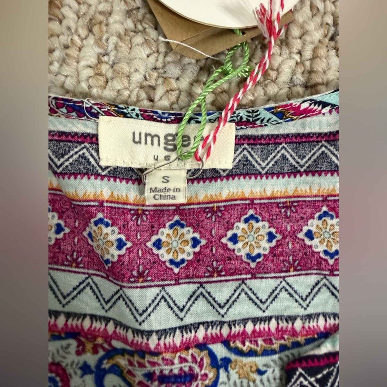 Umgee Multicolor Geometric Pattern mini dress siz… - image 2