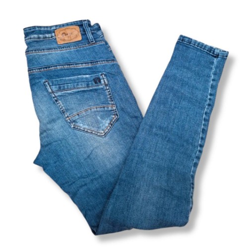 Distressed Jeans Women W28 L30 Size 10 Gang Skinny Grunge Ripped Button Fly - Picture 2 of 16