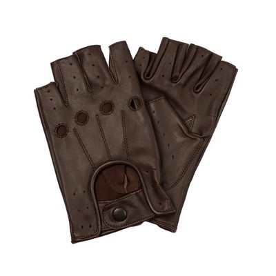 Fingerless 100% Genuine Leather Driving Gloves Chauffer