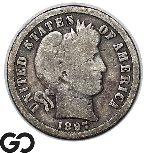 1897-O Barber Dime, VG New Orleans Mint Issue
