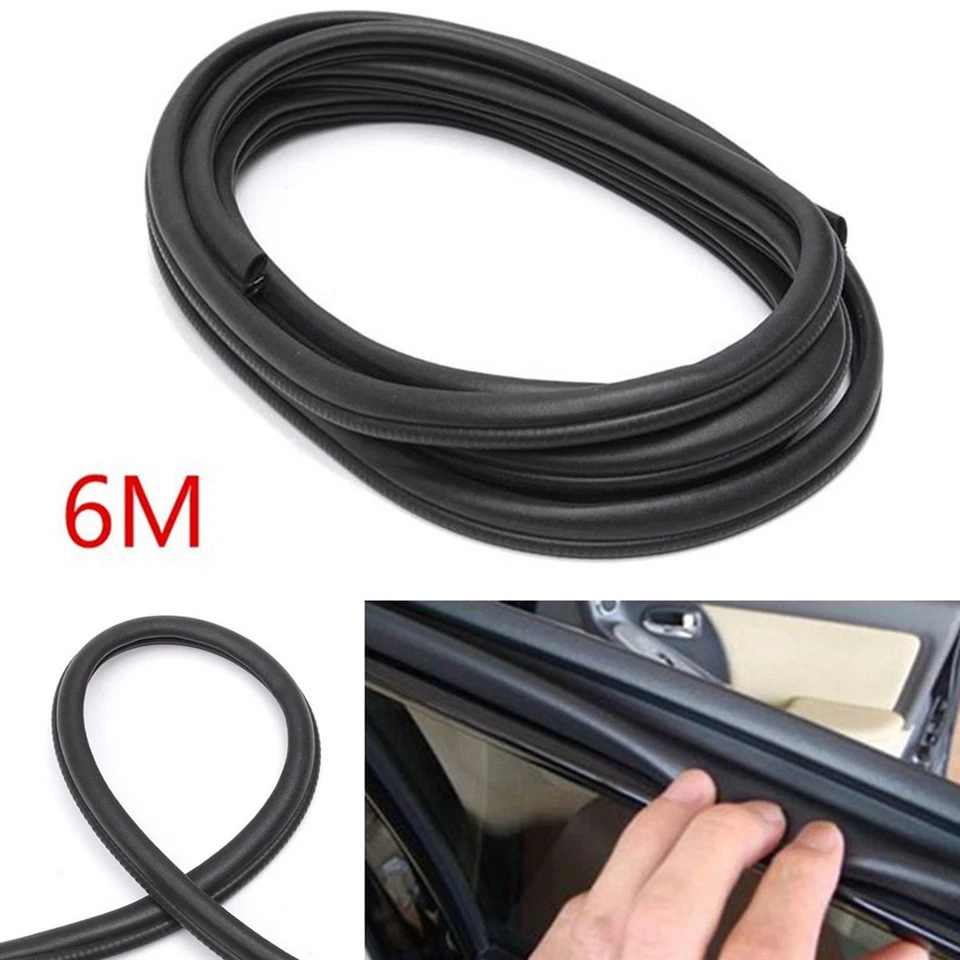 Black 6M B Type Car Door Pillar Noise Insulation Trim Edge Sealing Rubber Strip - Image 2 of 4