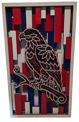 Red, White And BLUE EAGLE SIGN Hand Crafted, Laser Cut.