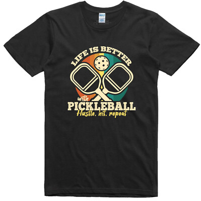 Lustiges Herren T-Shirt Pickleball Logo Regular Fit 100% Baumwolle Tee