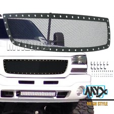 Fits 2003-2006 Gmc Sierra 1500 Black Weave Grille Rivet Decoration Mesh Grille