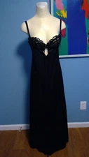 Vintage Glydon's (Hollywood) Black Long Sexy Nightgown 34