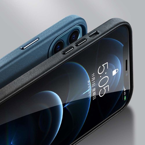 Funda protectora de cuero auténtico + círculo magnético para Apple iPhone 12 13 14 Pro Max - Imagen 33 de 50