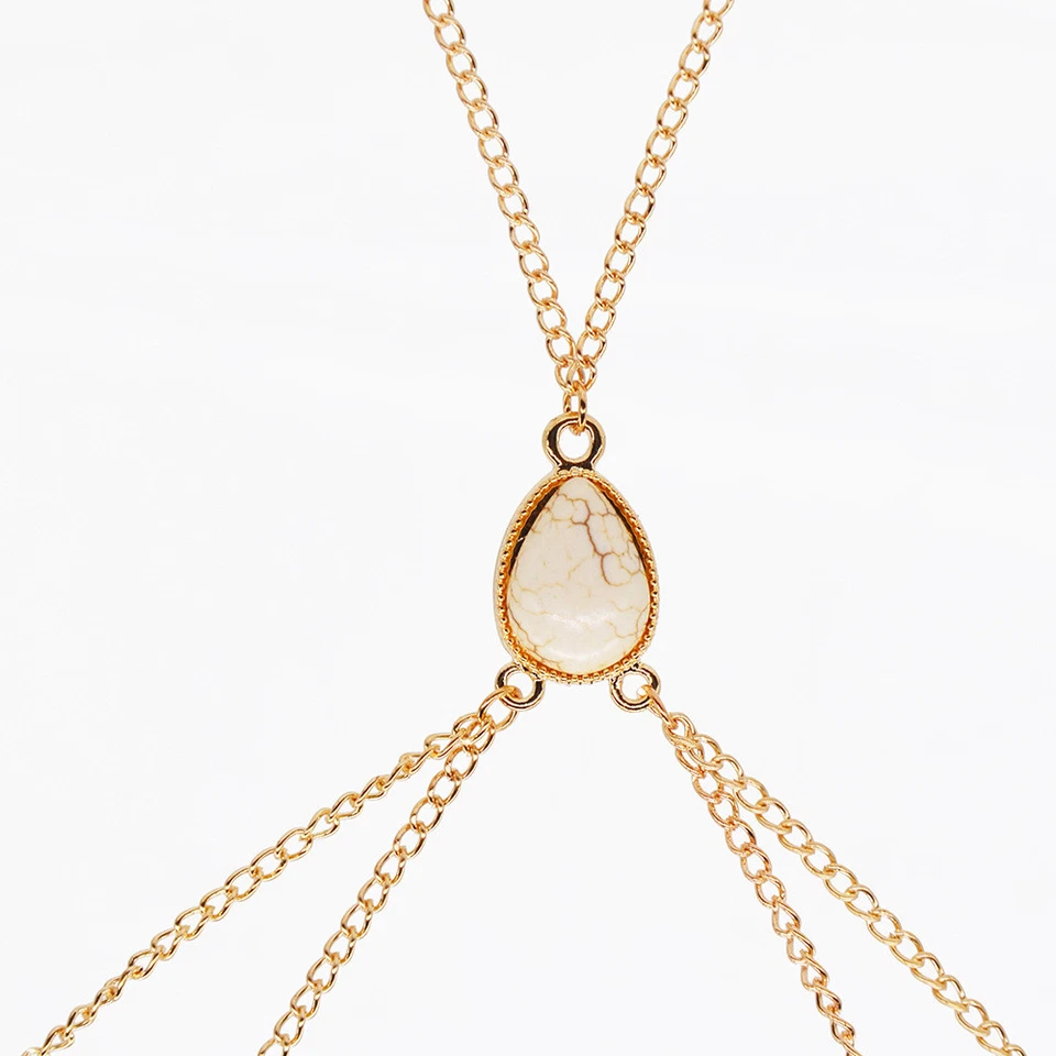 Körperkette Körperschmuck Boho Bauchkette Bikini Kette Body Chain Hüftkette - Bild 2 von 4