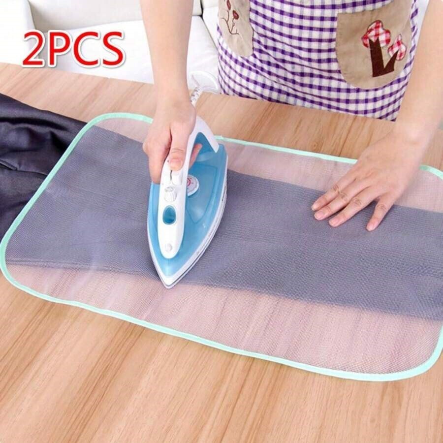 2Pcs Ironing Cloth Heat Resistant Protective Insulation Mesh Ironing Cloth Guard-image
