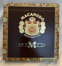 MACANUDO 1868 MADURO Wooden Cigar Box 7x7x1 Dominican Republic Vintage **EMPTY**