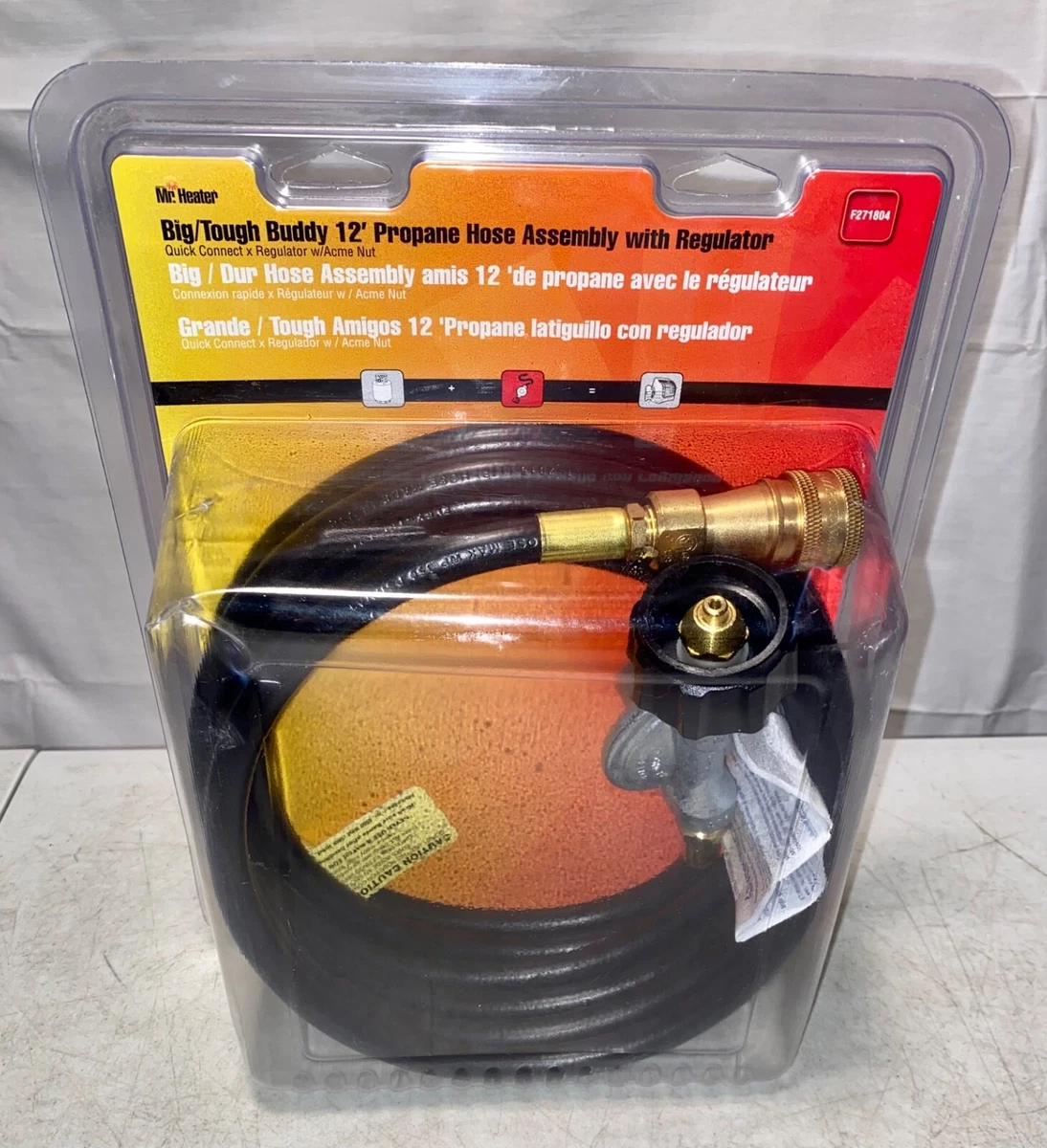 BRAND NEW Mr. Heater F271804 12ft Big or Tough Buddy Hose with Regulator  Black | eBay