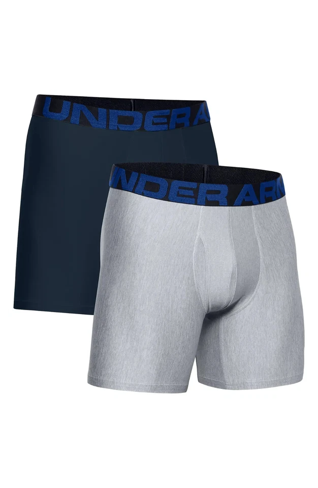 Under Armour L130557 Mens Grey Navy 2-Pack 6" Boxerjock Boxer Briefs Size 3XL - Image 2 of 2
