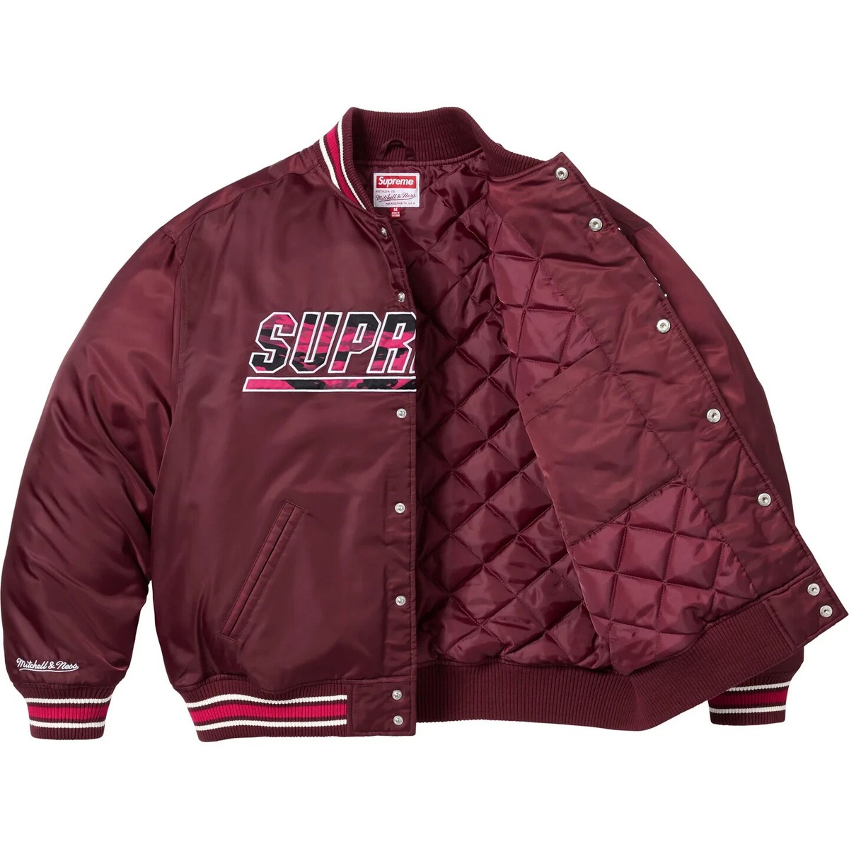 Mitchell & Ness ウールスタジャン M made in USA Supreme Mitchell & Ness Camo Logo Varsity Jacket 3colors