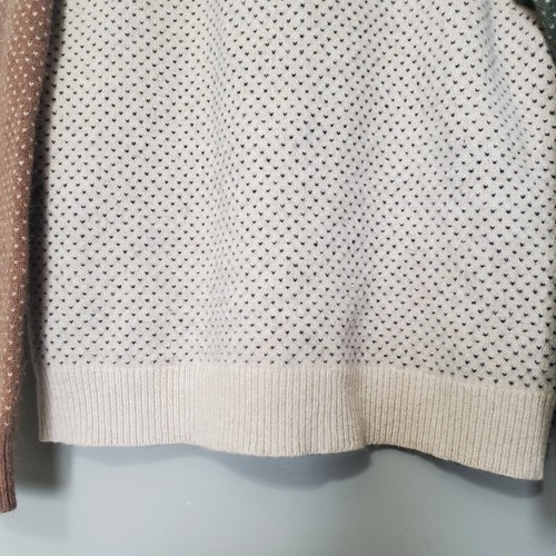 J.Crew Wool Sweater Kids Size XXL 15-16 Colorblock Birds Eye Stitch Half Zip - Picture 6 of 11