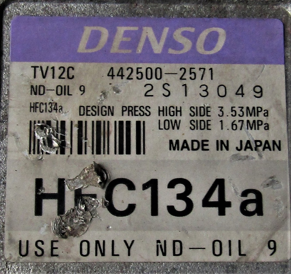 Toyota Corolla Avensis Engine 4A-FE 442500-2571 air conditioner