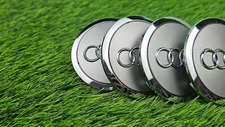 Fit for Audi Gray Chrome Wheel Center Hub Caps Emblem 4pcs 69mm