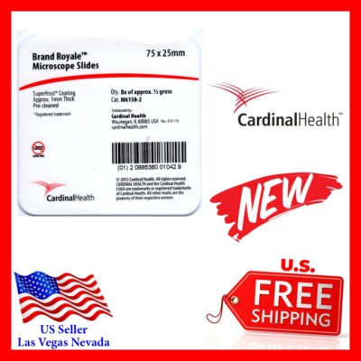 Cardinal Health M6158-2 -Microscope Slides Premium-Grade White Glass, Superfrost