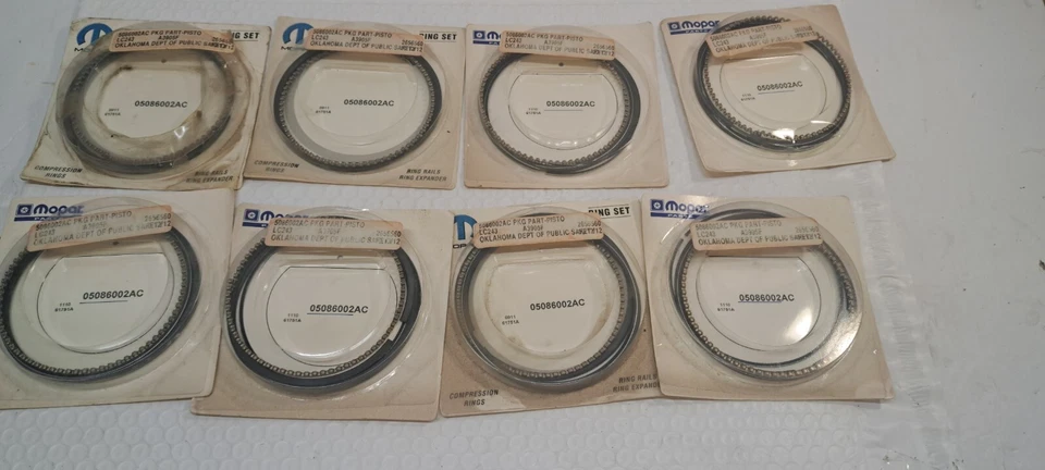8 CONJUNTOS Paquetes de Anillos de Pistón Mopar Genuinos 5086002AC Foto 2 de 4