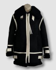 $1895 Shoreditch Ski Club Women's Black Tahlia Shearling Coat Jacket Size S