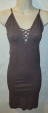 New Kathy Women's Mauve One Size Ribbed Spandex Bodycon Mini Dress