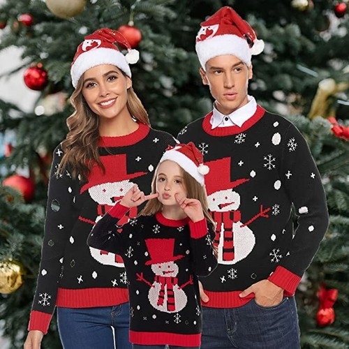 Women's Matching Family Snowman Christmas Sweaters Couple Ugly Holiday 2X |  eBay