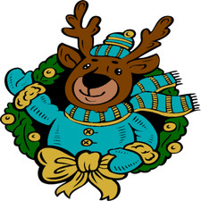 30 Custom Turquoise Reindeer Art Personalized Address Labels
