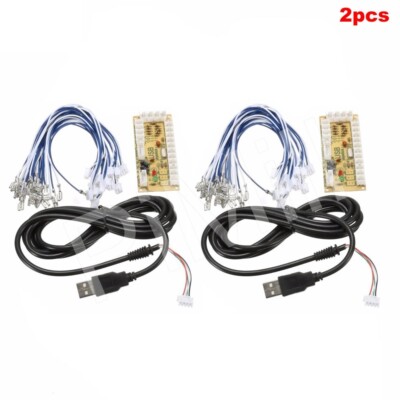2X Zero Delay USB Encoder DIY Kit For PC Arcade Joystick Buttons 4.8mm Cables