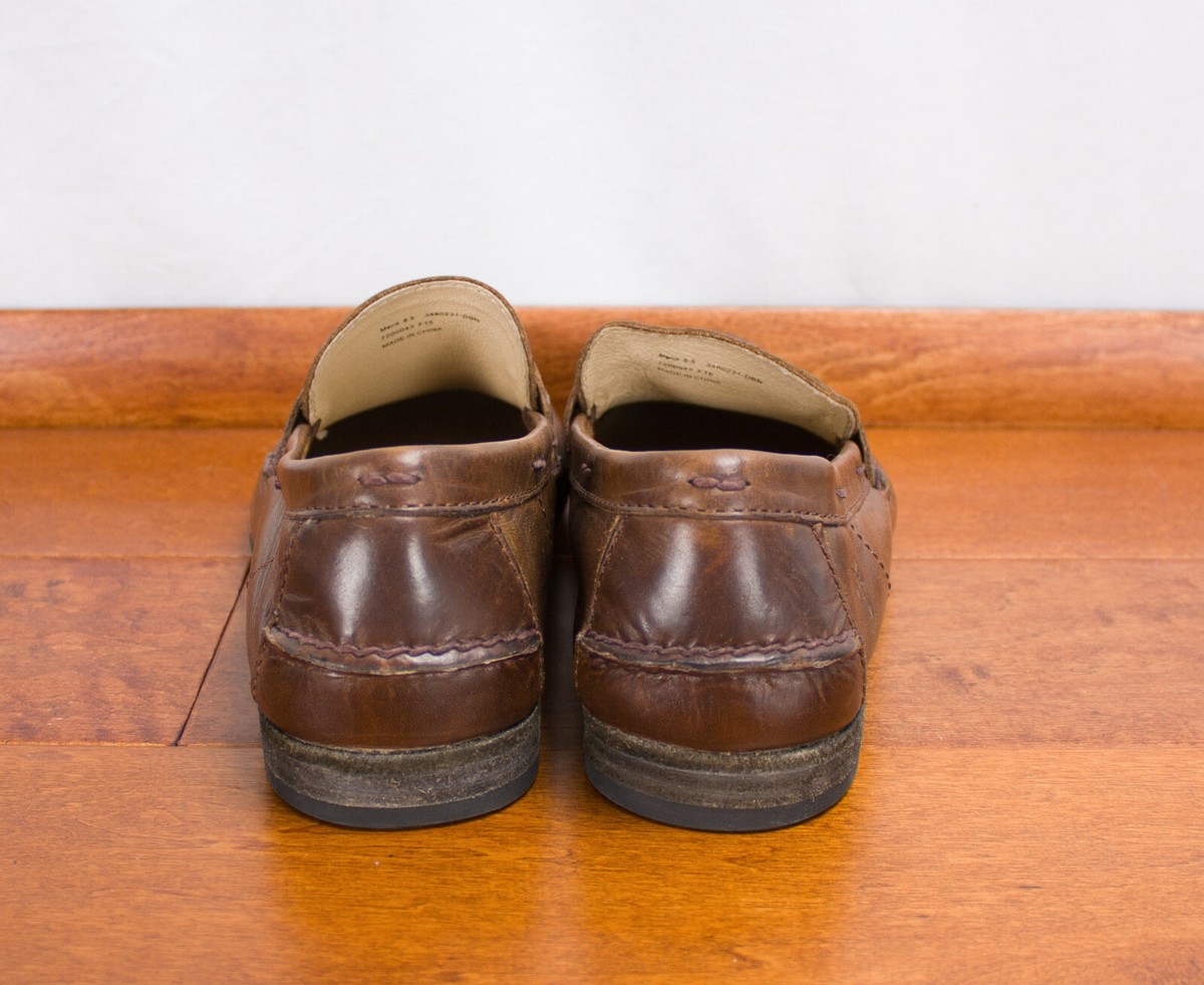 Frye Lewis Brown Leather Penny Loafers Slip On Mens Shoes 