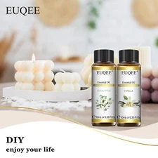 Euqee 10ml Natural Essential Oils Eucalyptus Spearmint Vanilla Lavender Lemon
