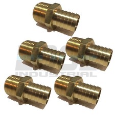  5 Pack 1" HOSE BARB X 1" MALE NPT Brass Pipe Fitting NPT Gas Fuel Water Air