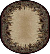 s Rustic Lodge Mount Le Conte Area Rug, 5'3" X 7'3" Oval
