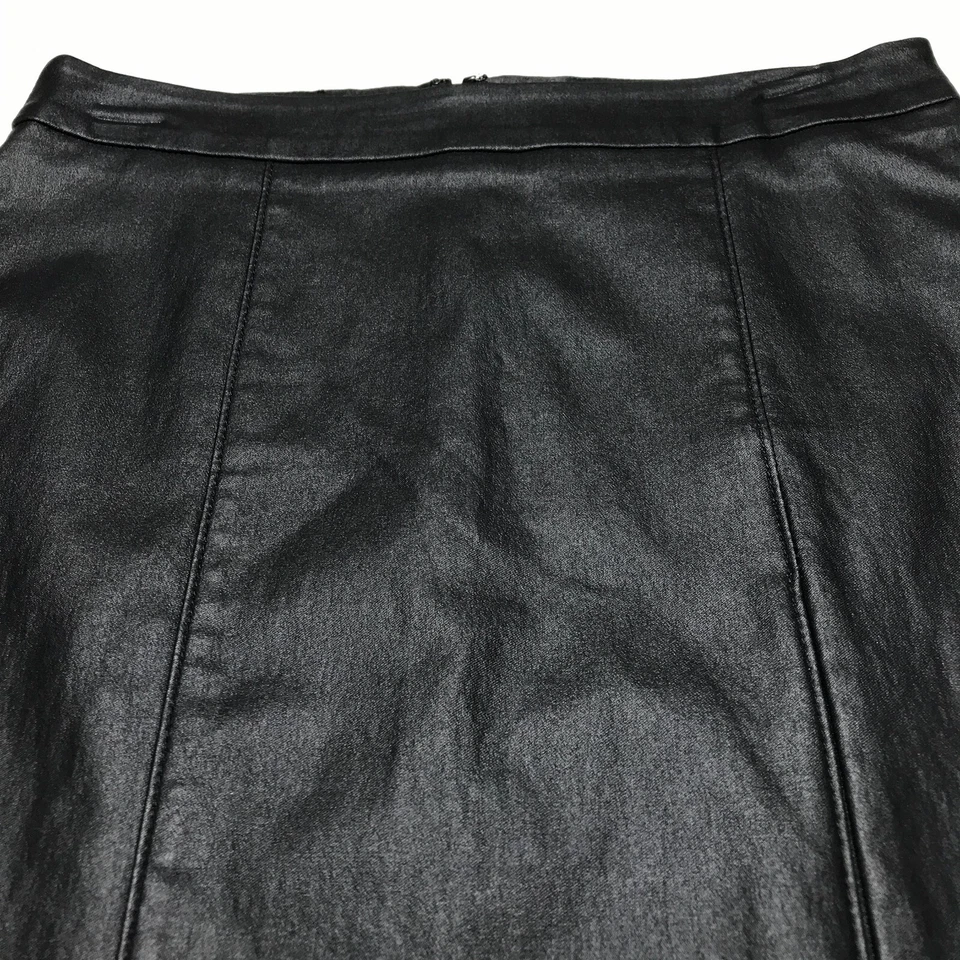 Юбка папайя женская размер большой искусственная кожа черная молния вентиляционная прямая короткая - Изображение 4 из 4