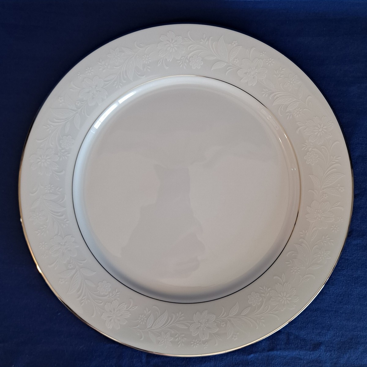 Vintage NORITAKE China RANIER DINNER PLATE 6909 Platinum Trim Japan 10 1/2