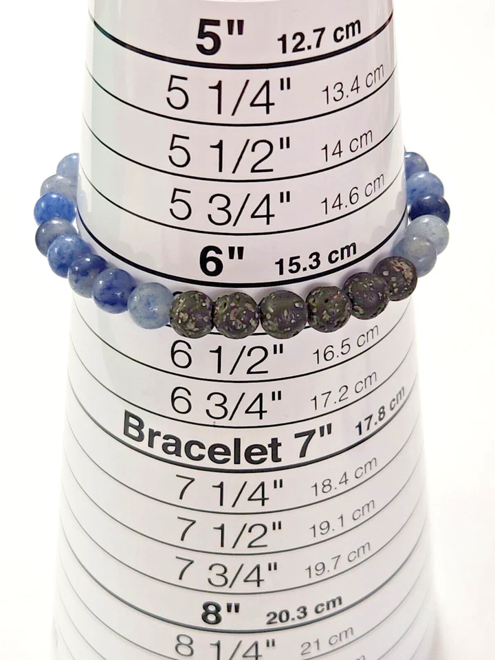 Juego de 2 cuentas elásticas de piedra natural de sodalita de 5 mm 8 mm tamaño 6 pulgadas belleza Foto 4 de 4