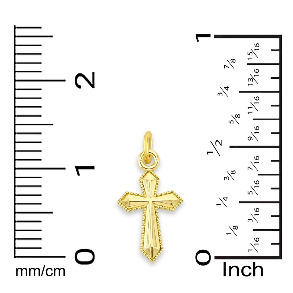 Dije Cruz Oro Sólido 14k - Pequeño Religioso Coleccionable para Pulsera Foto 4 de 4