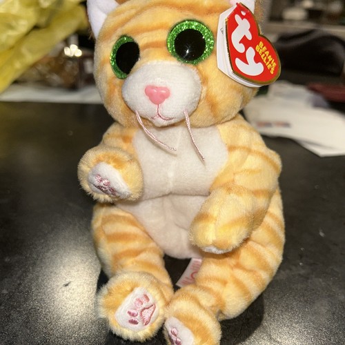 Ty Beanie Babies Beanie Bellie Mango The Gold Tabby Cat Stuffed Animal Plush 6" - Picture 3 of 6