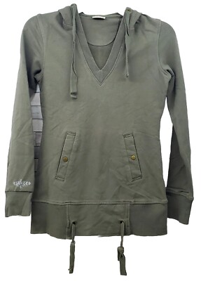 Savage Hoodie Size Small 42 Womens Olive Green Tribal Graphic Hoodie Sweatshirt